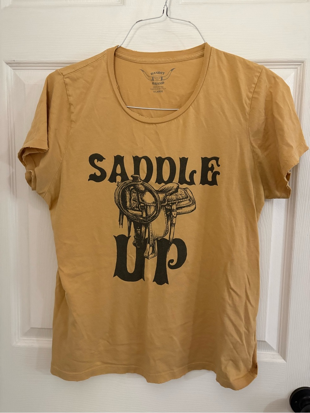Saddle Up Graphic Tee - Mustard Yellow